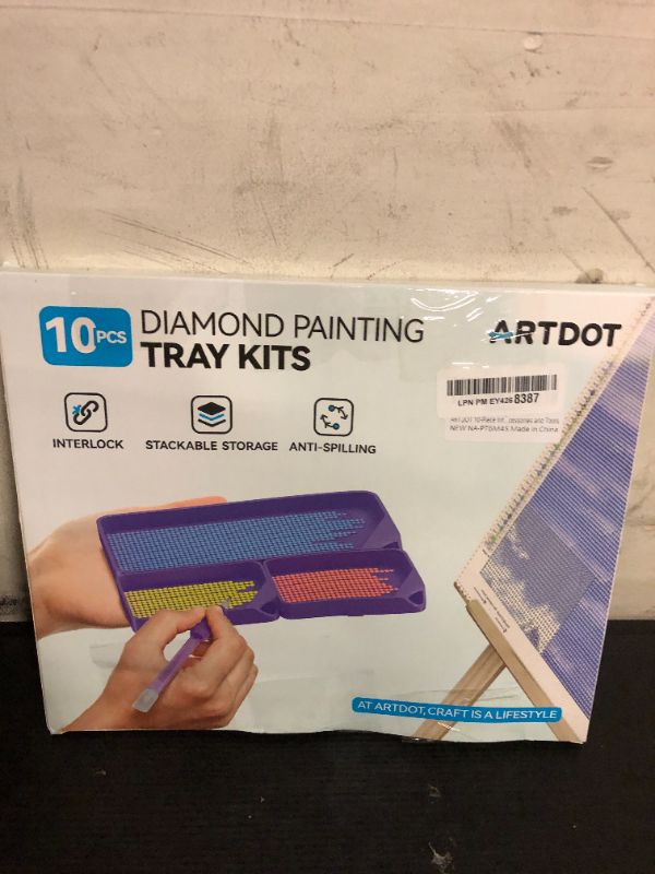 Photo 1 of ARTDOT 10-Piece Interlocking Diamond Art Trays Kits for Adults, Stackable Diamond Painting Accessories and Tools