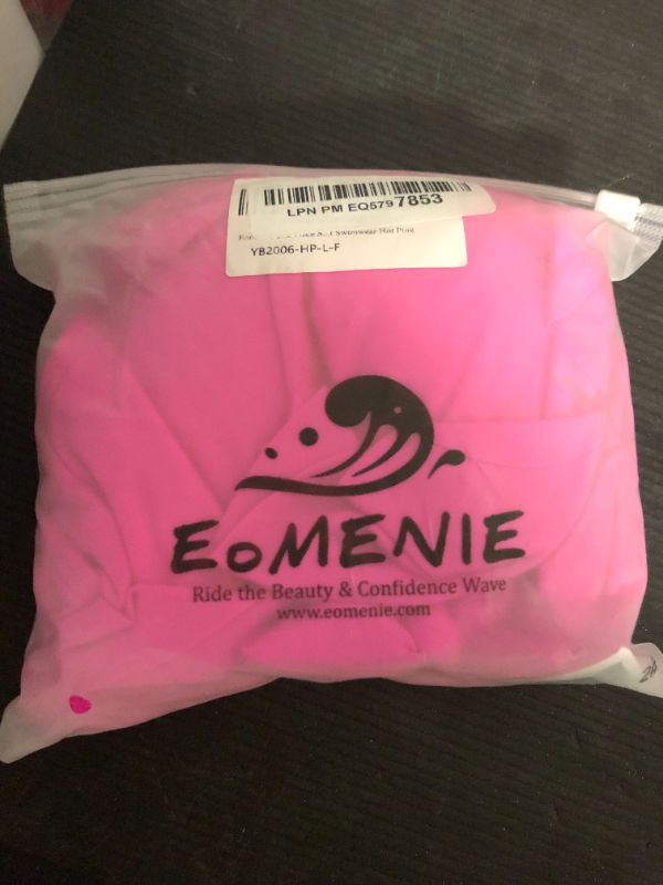 Photo 1 of Eomenie One Piece Swimsuit for Women Tummy Control Ruffle Bathing Suit V Neck Ruched Swim Suit Slimming Cutout Swimwear Hot Pink