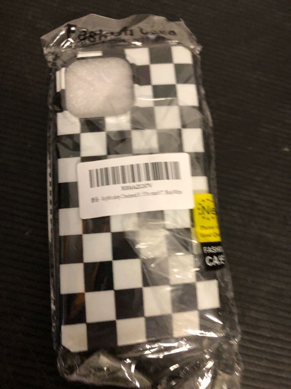 Photo 1 of RoyMonkey Checkered Phone Case for iPhone 15 Pro Max, Cute Checkerboard Grid Plaid Print Soft Shockproof Protective Checker Cover for iPhone 15 Promax 6.7", Black/White
