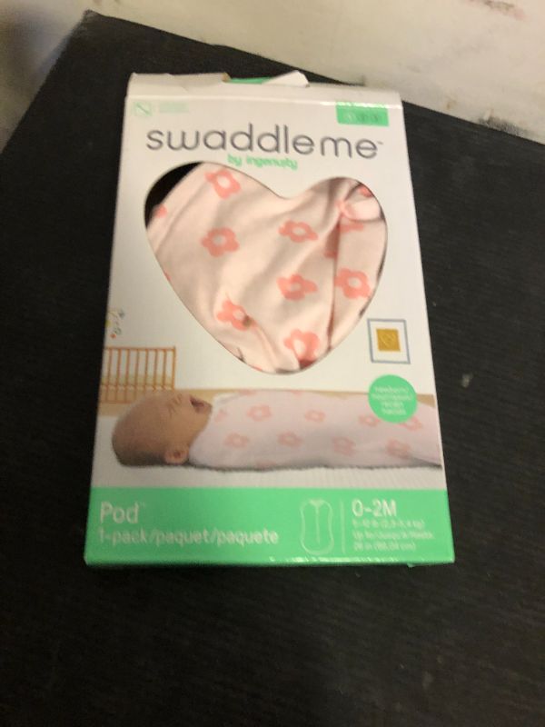 Photo 1 of SwaddleMe by Ingenuity Compression Baby Swaddle Pod, Two-Way Zipper for Easy Diaper Changes, Improves Sleep & Calms Startle Reflex, 0-2 Months, 1.0 TOG, 1-Pack - Flower Confetti