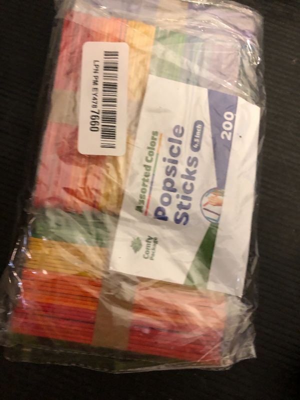 Photo 1 of Gusto [200 Count] 4.5 Inch Colored Popsicle Sticks for Crafts - Multi-Purpose Wooden Sticks for ICES, Ice Cream, and More - (Formerly Comfy Package)