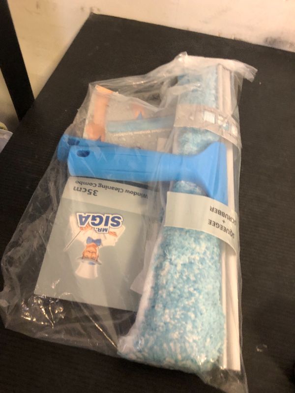 Photo 1 of MR.SIGA Professional Window Cleaning Combo - Squeegee & Microfiber Window Scrubber, 14"