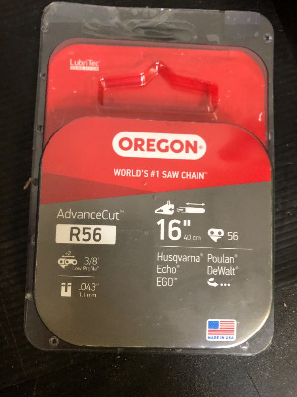 Photo 1 of Oregon R56 AdvanceCut Chainsaw Chain for 16-Inch Bar -56 Drive Links – low-kickback chain fits Greenworks, Makita, EGO, DeWalt and more