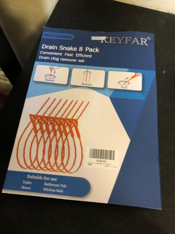 Photo 1 of 8 Pack 25inch Drain Snake Clog Remover, Drain Hair Remover, Sink Snake Drain Auger Cleaner Tool For Bath Tub, Toilet, Kitchen Sink, Sewer