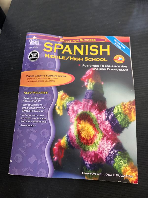 Photo 1 of Carson Dellosa Skills for Success, Spanish Workbook for Middle School and High School Students, Learning Spanish Practice and Activity Book for Classroom or Homeschool Curriculum