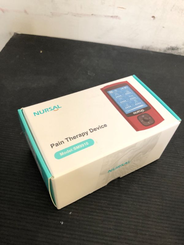 Photo 1 of NURSAL 24 Modes TENS Unit Muscle Stimulator, Rechargeable Electronic Pulse Massager with 8 Pads for Back and Shoulder Pain Relief and Muscle Strength (Red)