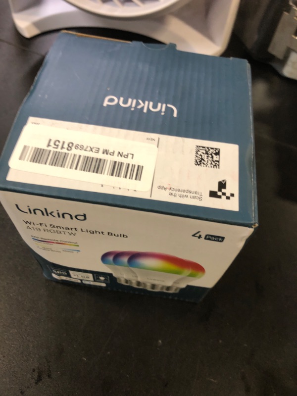 Photo 1 of Linkind Smart Light Bulbs, Smart Bulb That Work with Alexa & Google Home, LED Light Bulbs Color Changing, 104 Preset Scene, Music Sync, A19 E26 2.4GHz RGBTW WiFi Bluetooth Light Bulb 60W, 800LM, 4Pack