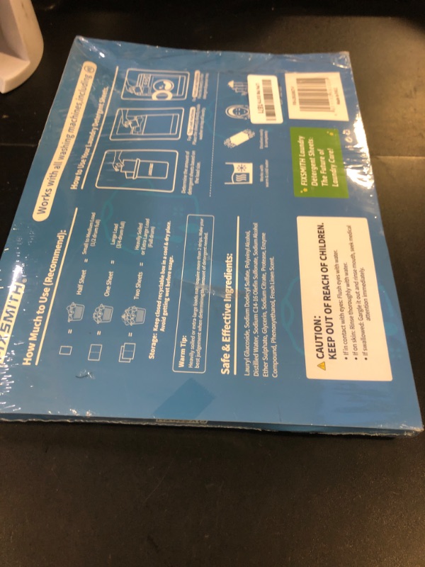 Photo 1 of FIXSMITH Laundry Detergent Sheets - 200 Loads (100 Sheets) Fresh Linen Scent - Hypoallergenic,Eco Friendly Laundry Detergent Strips Ultra-Concentrated Travel Detergent Sheets.Plastic-Free,Liquidless