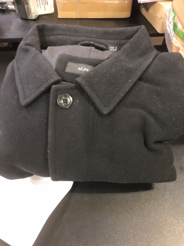 Photo 1 of INVACHI Men's Wool Blend Long Trench Coat Notched Collar Single Breasted Overcoat Warm Winter Pea Coat- XXL 