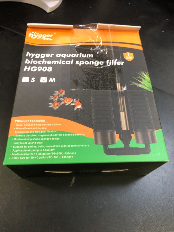 Photo 1 of hygger Aquarium Double Sponge Filter for Fresh Water and Salt-Water Fish Tank (M)