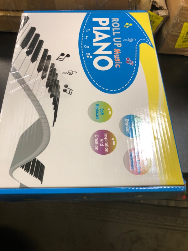 Photo 1 of Roll-up Piano 61 keys,Electronic Hand Roll Portable Piano with 128 Unique Tones and Built-in Speaker, Upgraded Waterproof Silicone Fold able Piano Keyboard for Beginners and Kids