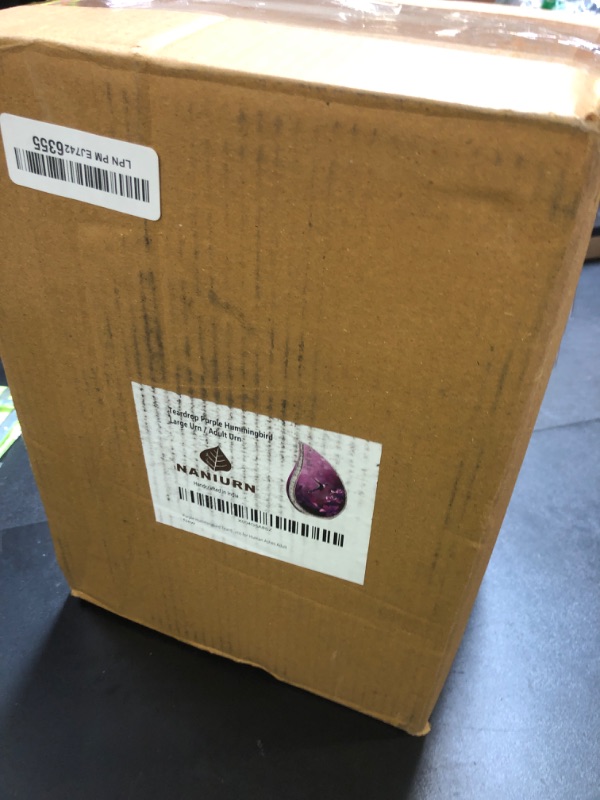 Photo 1 of NANIURN Urn for Ashes for Women & Male, Cremation Urns for Human Ashes Adult Female and Man, Funeral Urn, Large Tear Drop Model Decorative, Burial, Purple Flower with Hummingbird - Full Size Teardrop
