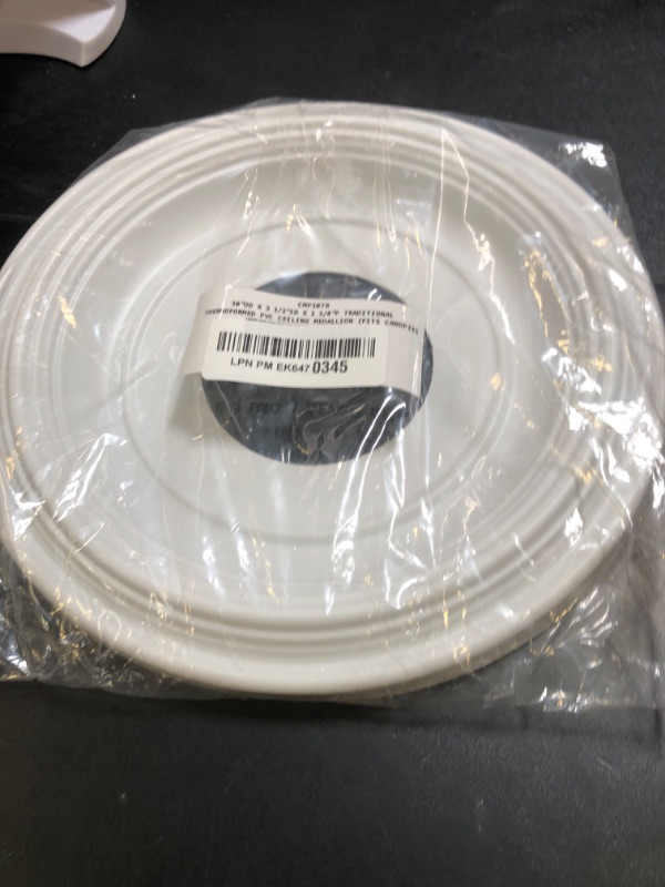 Photo 1 of 10"OD x 3 1/2"ID x 1 1/8"P Traditional Thermoformed PVC Ceiling Medallion (Fits Canopies up to 5 1/2")