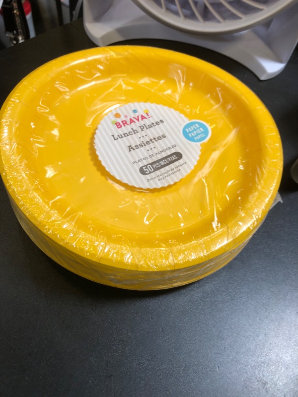Photo 1 of Breroa 72 Pieces Yellow Paper Plates 7 Inch Bulk Paper Plates Disposable Round Dessert Plates Heavy Duty Solid Color Paper Plates Table Decors Party Supply for Birthday Party, Dinner Table, Wedding