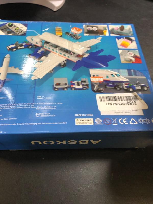 Photo 1 of City Passenger Airplane Building Set, Compatible with Lego Plane Blocks Toy, with Plane Trailer, Luggage Truck, Fun Airport Idea Gift for Boy and Girl Ages 6 7 8 Aircraft STEM Toy