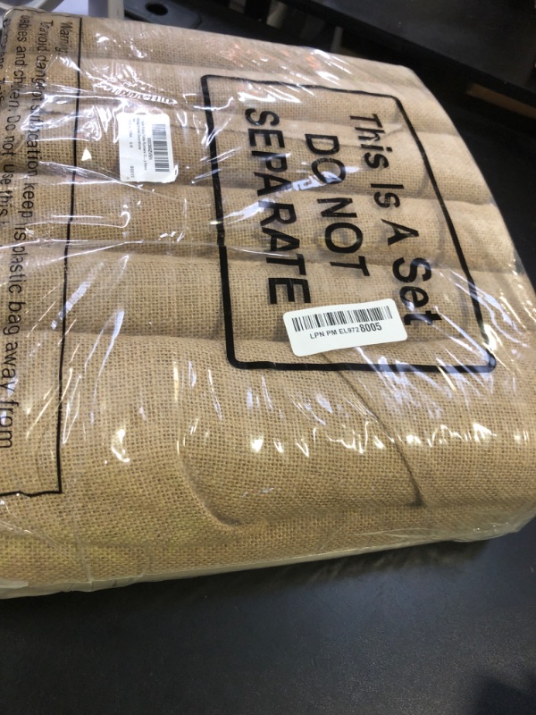 Photo 1 of 12 Pack Burlap Table Runners 12 x 108 Inches Farmhouse Khaki Jute Runner Rustic Country Wedding Burlap Table Runners for Birthday Engagement Party Home Dining Kitchen Decorations