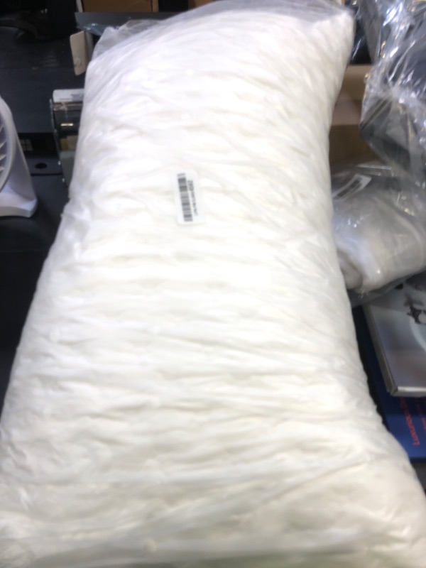 Photo 1 of Cooling Side Sleeper Pillow for Neck and Shoulder Pain, Luxury Shredded Memory Foam Curved Bed Pillows for Sleeping Set of 1- Adjustable Queen Size- Washable Cover Crescent White