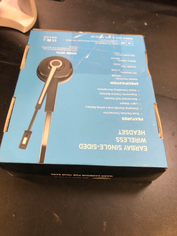 Photo 1 of Earbay Trucker Bluetooth Headset, Wireless Headphones with Mic Mute & USB Dongle, Wireless Headset with Microphone Noise Canceling & Charing Base for Work/PC Computer/Phones/Office/Meeting