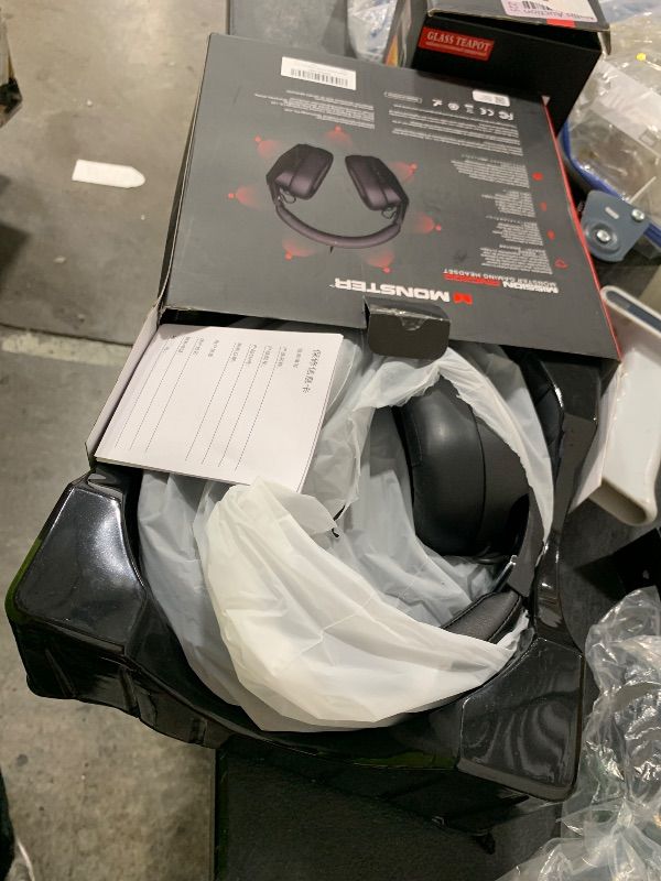 Photo 1 of Monster Mission ANC200 Wireless Gaming Headset, 7.1 Virtual Surround Sound, ANC, Stealth Retractable Mic, 70HRS Battery, 2.4GHz or BT, for PC, PS5, Mobile, 3.5mm Audio Jack (Black)