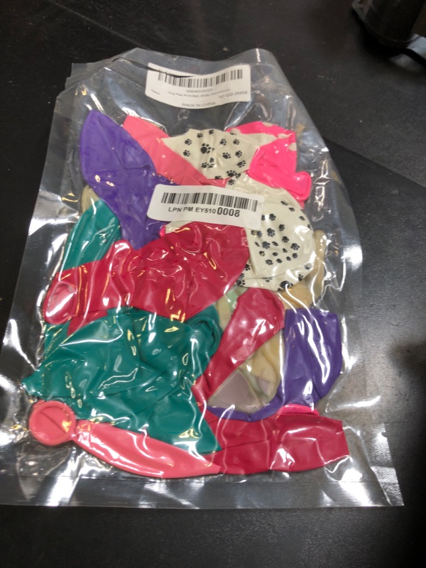 Photo 1 of Dog Paw Print Balloons, Pink Purple Blue Latex Balloons Confetti Balloon for Kids Baby Shower Dog Paw Themed Girls Birthday Paw Birthday Decorations