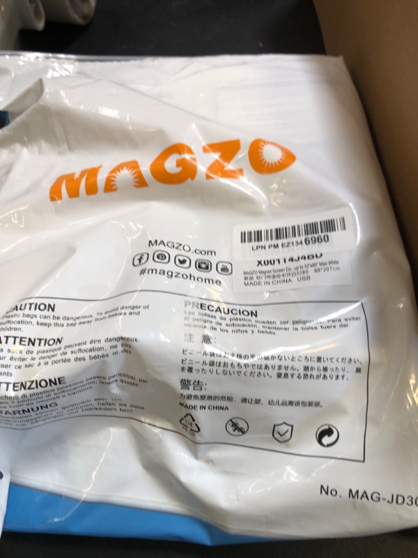 Photo 1 of MAGZO Magnetic Screen Door Fit Door Size 32 x 80 Inch, Screen Size 34" x 81" Strong Magnet Door Mesh with Reinforced Hook & Loop for Patio Door, Sliding Door, White