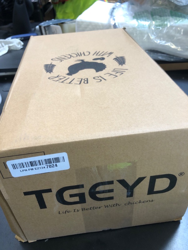 Photo 1 of ?Tgeyd Chicken Feeder and Chicken Waterer Set (3 Gallon/26 Pounds) - Hanging Automatic Chicken Feeder No Waste - Chicken Coop Accessories - Poultry Waterer