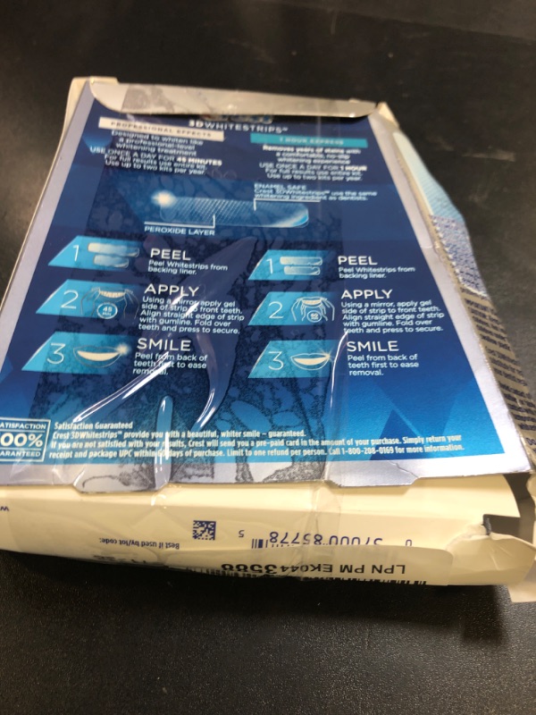 Photo 1 of Crest 3D Whitestrips Professional Effects – Teeth Whitening Kit, 22 Treatments (20 + 2 Bonus), Each with 1 Upper/1Lower, 44 Strips – Crest 3DWhite Teeth Whitening Strips
