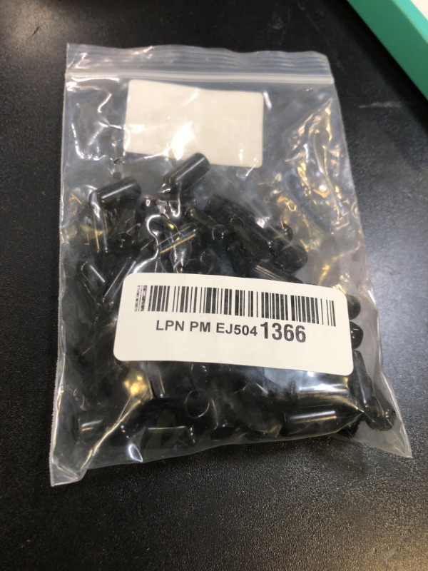 Photo 1 of Bonsicoky 60 Pcs Round Rubber End Caps, 1/4" (6.5mm) ID Vinyl Flexible Screw Thread Protectors Screw Bolt End Protectors for Metal Tubing Rod Bolt, Black