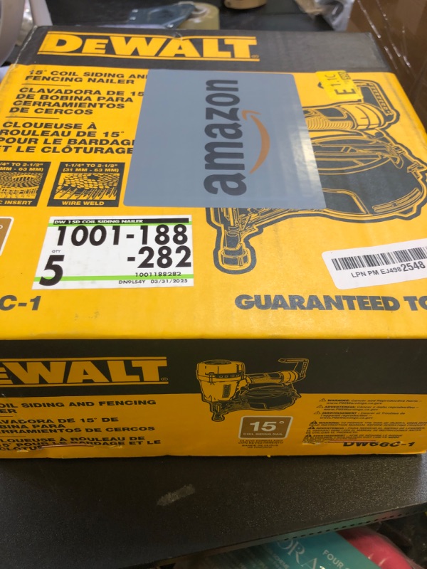 Photo 1 of STANLEY BLACK & DECKER DW66C-1 Pneumatic Coil Siding Nailer
