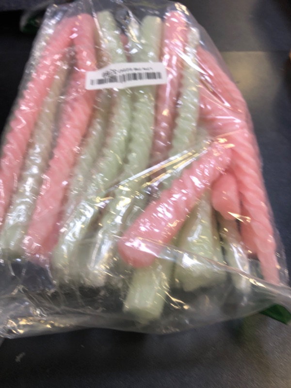 Photo 1 of 10 Pack Pink and 10 Pack Sage Green Spiral Taper Candles for Home Decor, 10 Inch Unscented Dripless Twisted Candlesticks for Weddings Dinner Holiday Decoration Formal Events