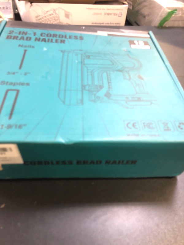 Photo 1 of Ecarke Brad Nailer Cordless Stapler Compatible with Makita 18V (No Battery), 2 in 1 Electric Nail Gun/Staple Gun with 18GA Nails/Staples, Battery Power 2 Inch Nailer for Trim Wood Crafting Home DIY