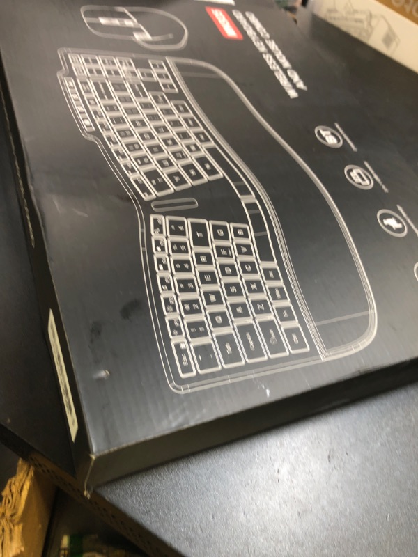 Photo 1 of Ergonomic Wireless Keyboard Mouse, Wave Key Bluetooth/2.4G Split Design Ergo Keyboard Mouse Combo with Cushioned Palm Rest, Multi-Device, Rechargeable, for Multi-OS, Windows/Mac/Android