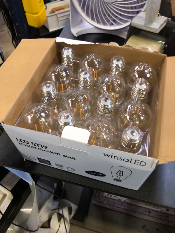 Photo 1 of winsaLED 16 Pack LED Edison Bulbs 40W Equivalent, Dimmable 2700K Soft Warm White ST19/ST58 Light Bulb, 4 Watt Vintage LED Filament Bulb, High CRI 90+, 450LM, E26 Base