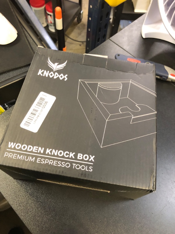 Photo 1 of KNODOS Wooden Espresso Knock Box Walnut Dump Bin for Coffee Grounds Disposal Durable, Shock-Absorbent Espresso Machine Accessories, Easy to Clean Tamping Station