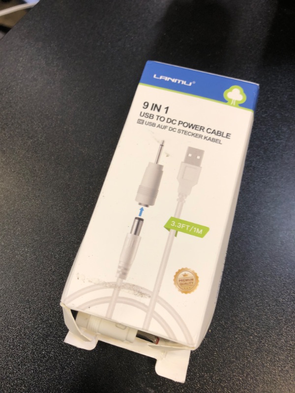 Photo 1 of LANMU DC 5V Power Cord, USB to 5V DC Power Cable Charging Cord with 9 Adapters (6.4 * 4.4mm, 6.3 * 3.0mm, 5.5 * 2.5mm, 5.5 * 2.1mm, 5.5 * 1.7 mm, 4.8 * 1.7 mm, 4.0 * 1.7 mm, 3.5 * 1.35 mm, 2.5mm)