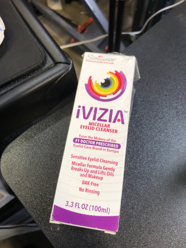Photo 1 of iVIZIA Micellar Eyelid Cleanser for Sensitive Eyelid Cleansing, BAK-Preservative-Free, Rinse-Free, Gently Removes Makeup, 3.3fl oz Bottle Packaging May Vary? EXP 11/2027