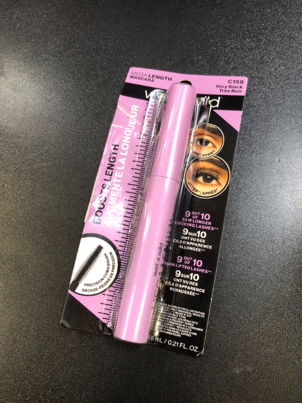Photo 1 of wet n wild Mascara - Lengthening, Vitamin E Enriched, Precision Comb Brush, Cruelty-Free, Gluten-Free, Sulfate-Free & Vegan - Very Black