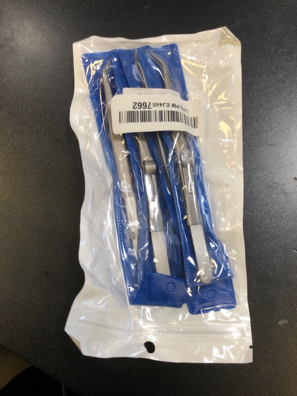 Photo 1 of Grteark 5Pcs Precision Tweezers Set, Flat/Pointed/Curved Angled Locking Long Tweezers for Crafts, Medical Surgical, Lab, Soldering, Jewelry Crafting, Watch & Electronics/Car Repair,Splinter Removal