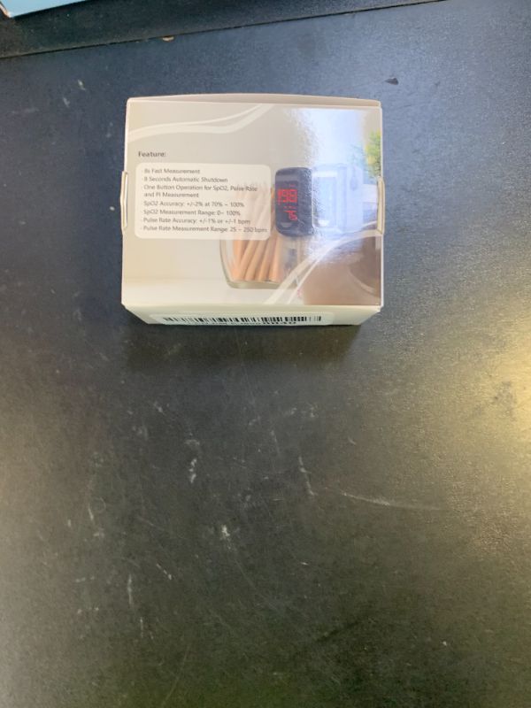 Photo 1 of Fingertip Pulse Oximeter Blood Oxygen Monitor Pulse Ox, Heart Rate and Fast Spo2 Reading Oxygen Meter with OLED Screen Included Batteries and Lanyard
