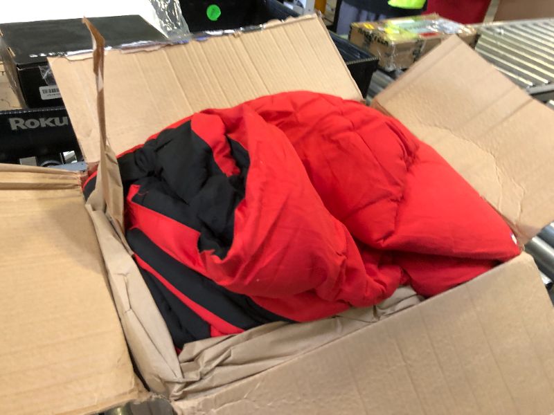 Photo 1 of Anluoer Queen Comforter Set -7 Pieces Bed in a Bag Queen Size, Reversible Bed Set with 1 Comforter(88"*88"), 2 Pillow Shams, 2 Pillowcases, 1 Flat Sheet, 1 Fitted Sheet, Red & Black