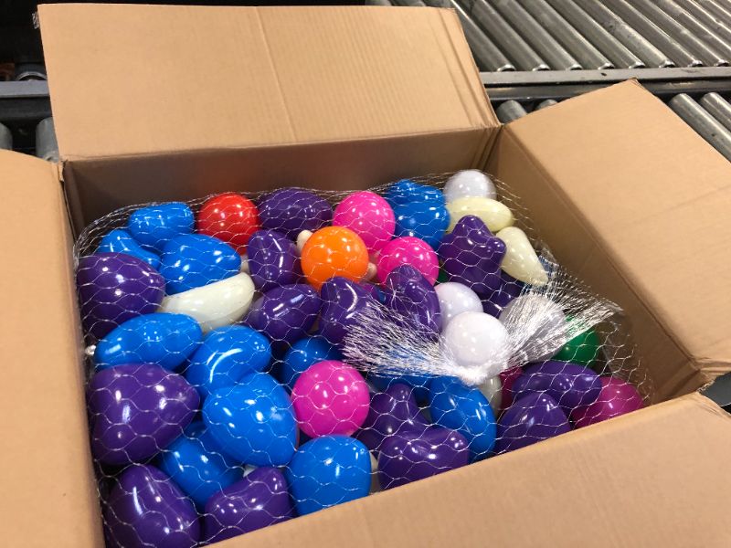 Photo 1 of TRENDPLAY Bigger Star Ball Pit Balls 100-Piece Set: Vibrant Mix of Shapes -Larger Star Heart Shapes for Kids, Perfect for Parties, Playtime, Ranbow Colors