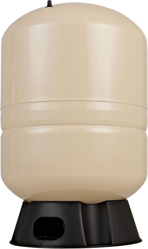 Photo 1 of Red Lion RL20A - 20-Gallon Vertical Pre-Charged Pressure Tank with Thermoplastic Base for Well Pumps, 1-Inch FNPT Elbow System Connection, Almond, 604682
