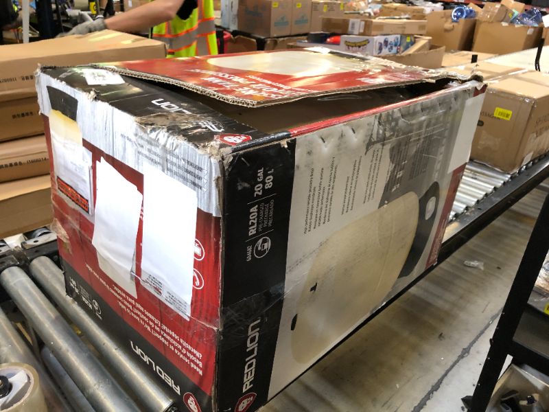 Photo 1 of Red Lion RL20A - 20-Gallon Vertical Pre-Charged Pressure Tank with Thermoplastic Base for Well Pumps, 1-Inch FNPT Elbow System Connection, Almond, 604682
