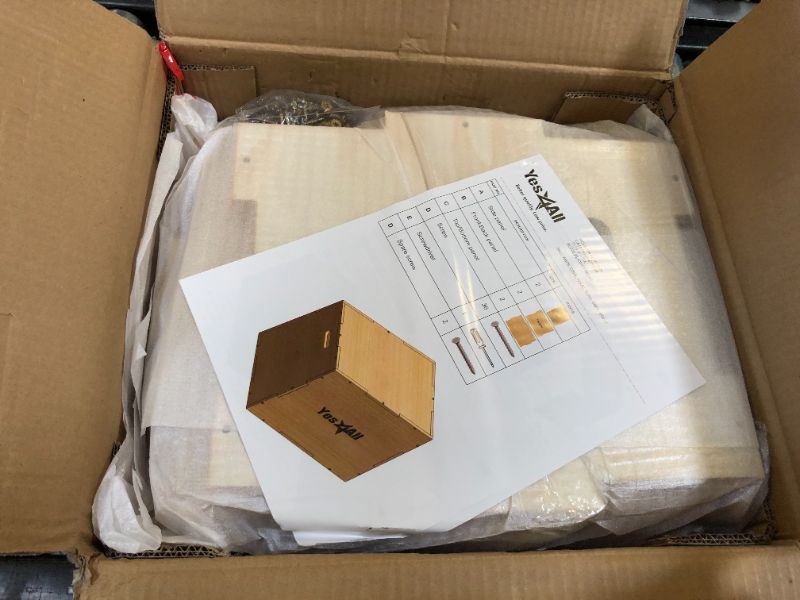 Photo 1 of Yes4All Plyo Box, 3-in-1 Wooden Box Jumps for Home Gym (12/14/16?in), 450 lbs Boxes Step Up with Smooth Edges & Wide Built-In Handles for Jumping, Strength Training, Lunges, Squats, Dips