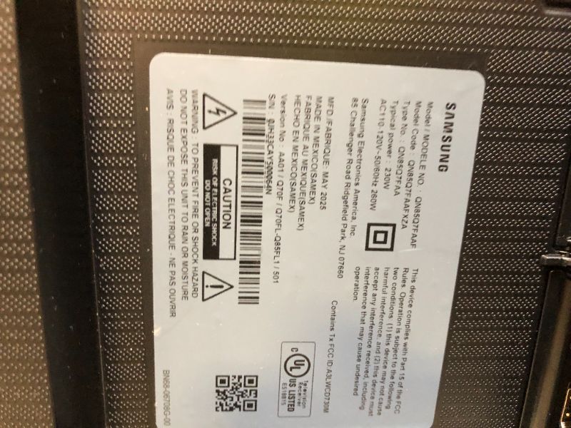 Photo 1 of 85" Class QLED Q7F 4K Samsung Vision AI Smart TV (2025)

