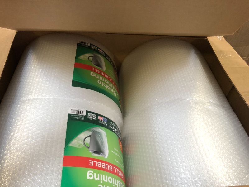 Photo 1 of Duck Brand Small Bubble Cushioning Wrap for Moving, Shipping & Mailing, 600 FT Bubble Packing Wrap Extra Protection Packaging Boxes & Mailers, Clear Bubble Roll Moving Supplies 150 FT Each 4 Rolls

