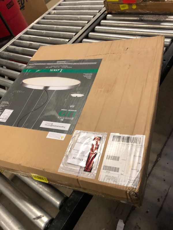 Photo 1 of Canarm Lenox LCH230A24BN LED Chandelier - 41W Integrated LED, Dimmable, 3800 Lumens, 3000K, 23.625" W x 4" - 64" H, Contemporary for Large Spaces, High Ceilings