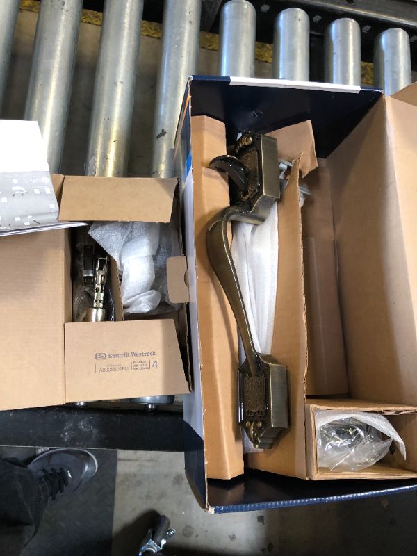 Photo 1 of Schlage F60 V PAR 609 GEO Parthenon Front Entry Handleset with Georgian Knob, Deadbolt Keyed 1 Side, Antique Brass