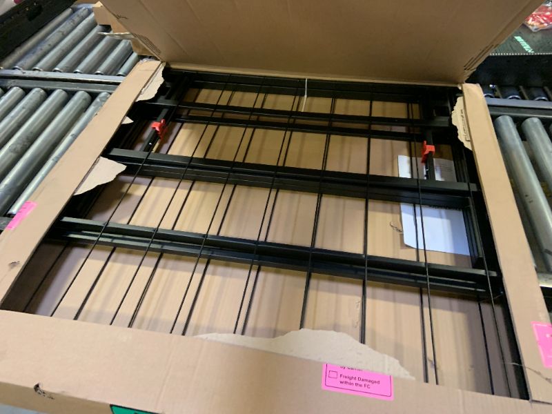 Photo 1 of Amazon Basics Bed Frame with Storage, Foldable Metal Platform, Sturdy Steel, No Box Spring Needed, 18 inches High, Tool-Free Setup, Twin Size, Black