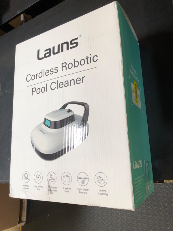 Photo 1 of (2025 Upgrade) Launs S1 Cordless Robotic Pool Cleaner, Dual Motors & Suction Ports Automatic Pool Vacuum Robot Lasts up to 90 Min, Self-Parking Ideal for Above Ground Pools (New)